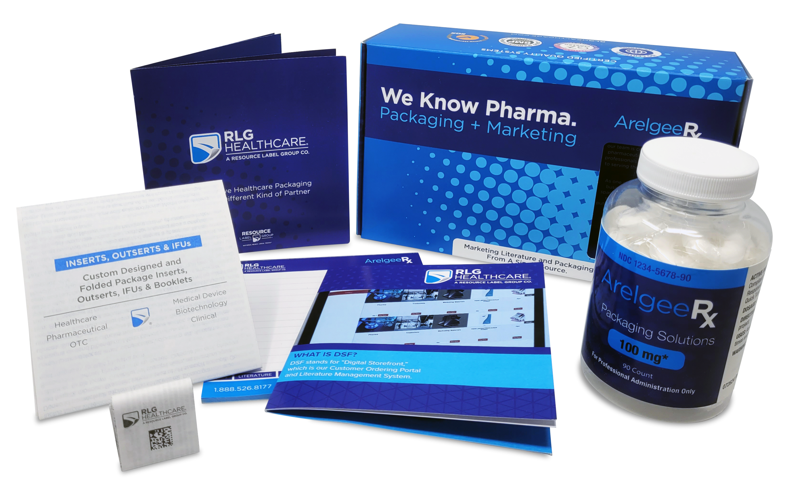 Healthcare kit box and vial packaging example