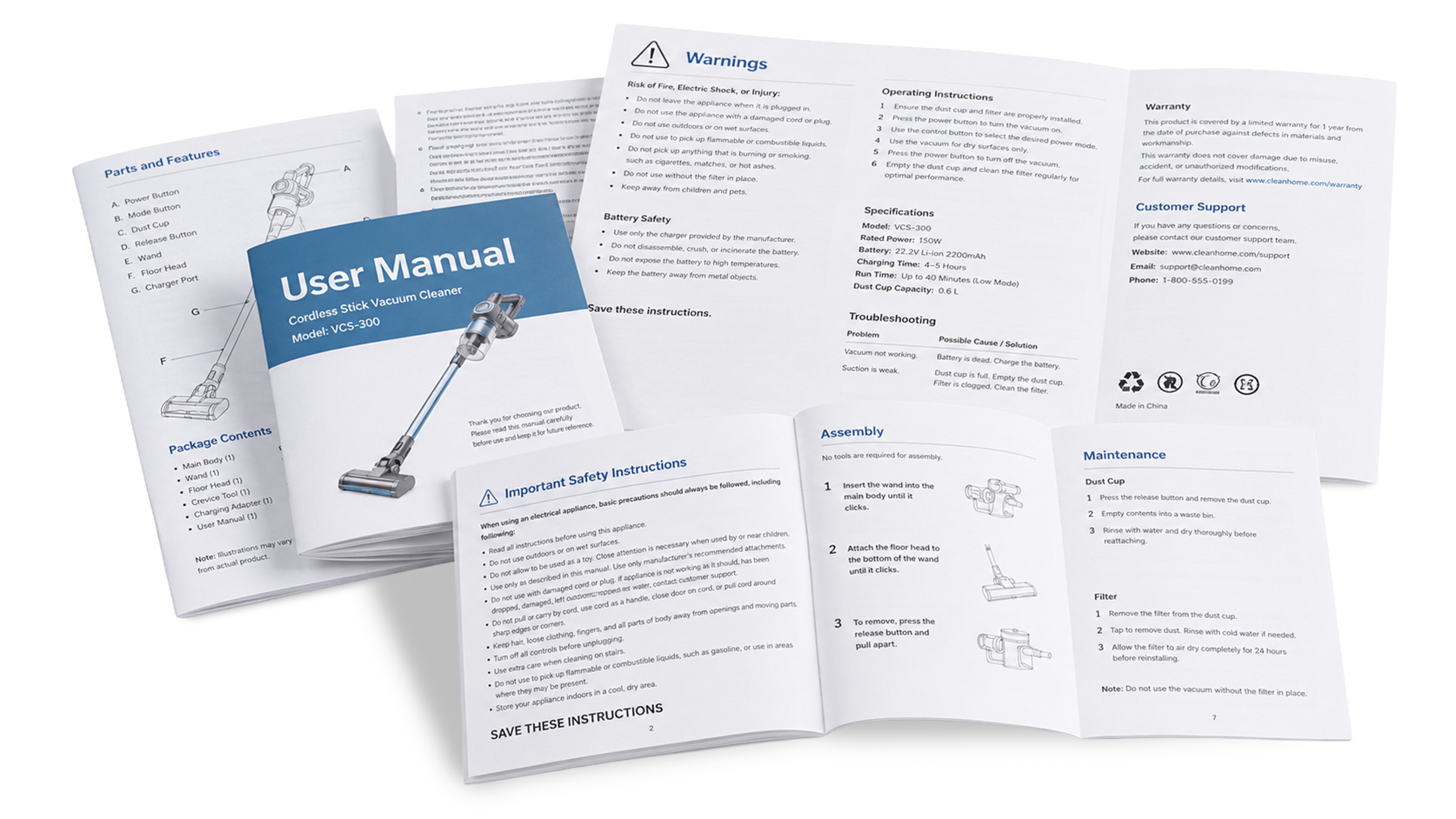 Healthcare instruction manual and IFU printed literature example