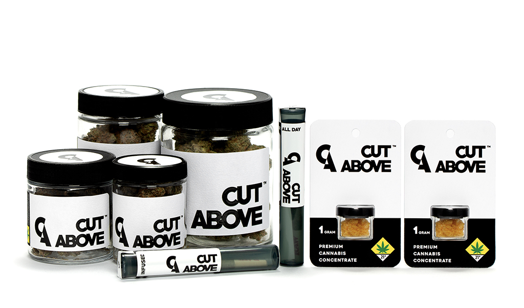 Cut Above cannabis labels & packaging