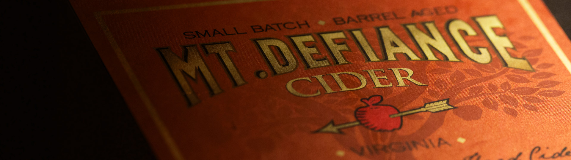 Cold foil label detail showing reflective metallic effects