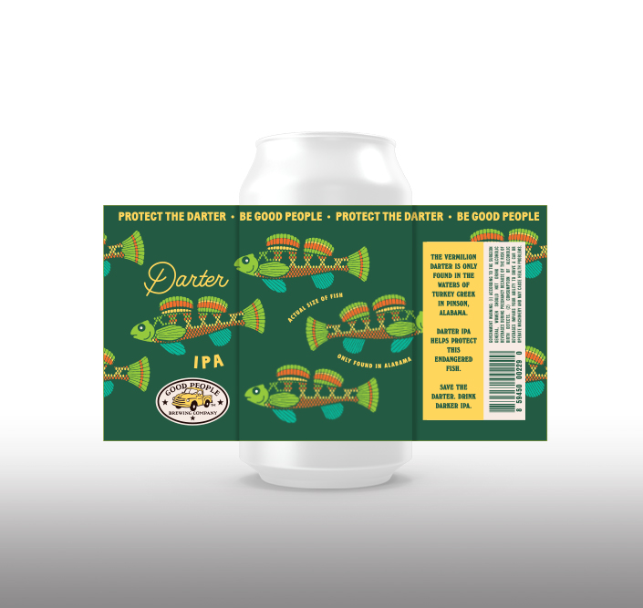 Custom beer label can mockup for Franklin Darter Beer