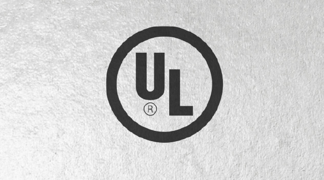 UL certification logo on paper