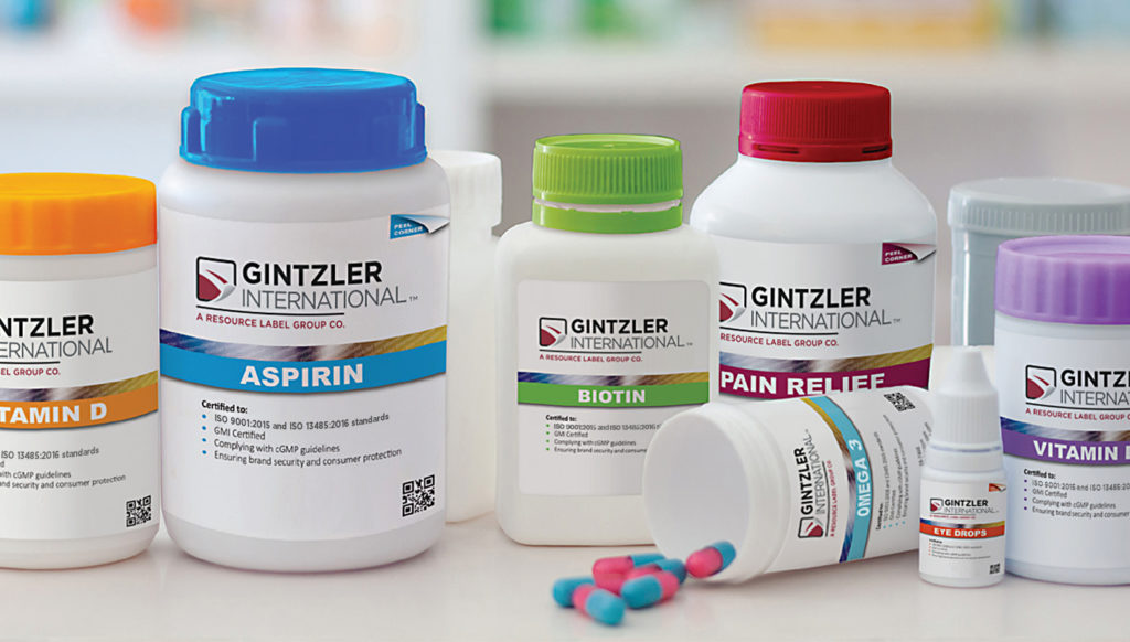 Pharmaceutical bottles with labels