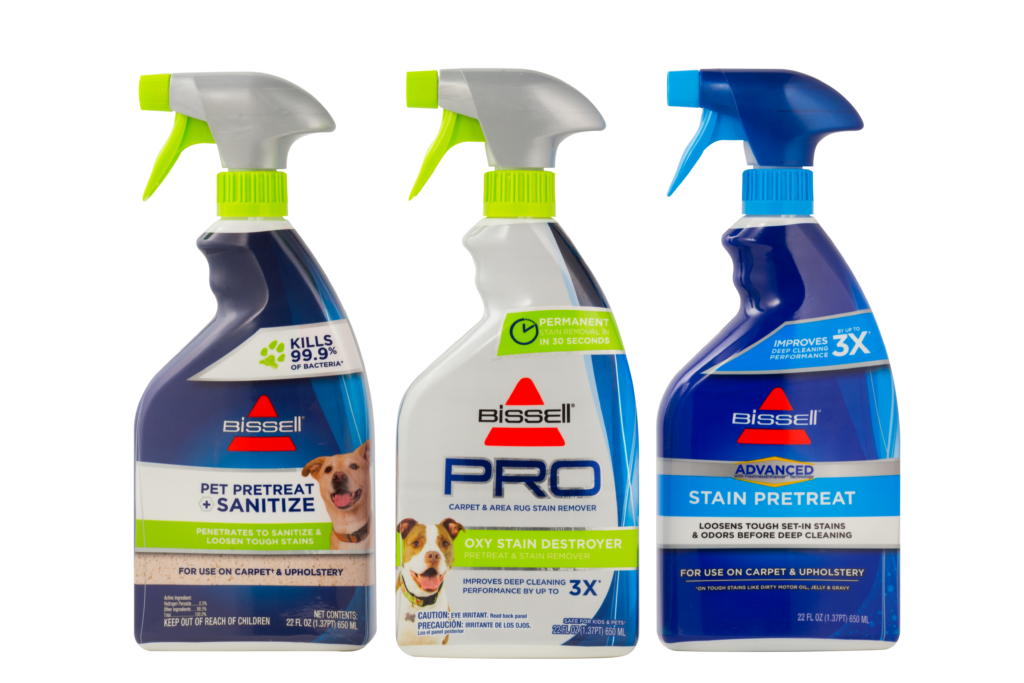 Bissell uses RLG shrink sleeves for its line of carpet treatment sprays. The 360-degree branding space leaves lots of room for product benefits – and pictures of cute pups.