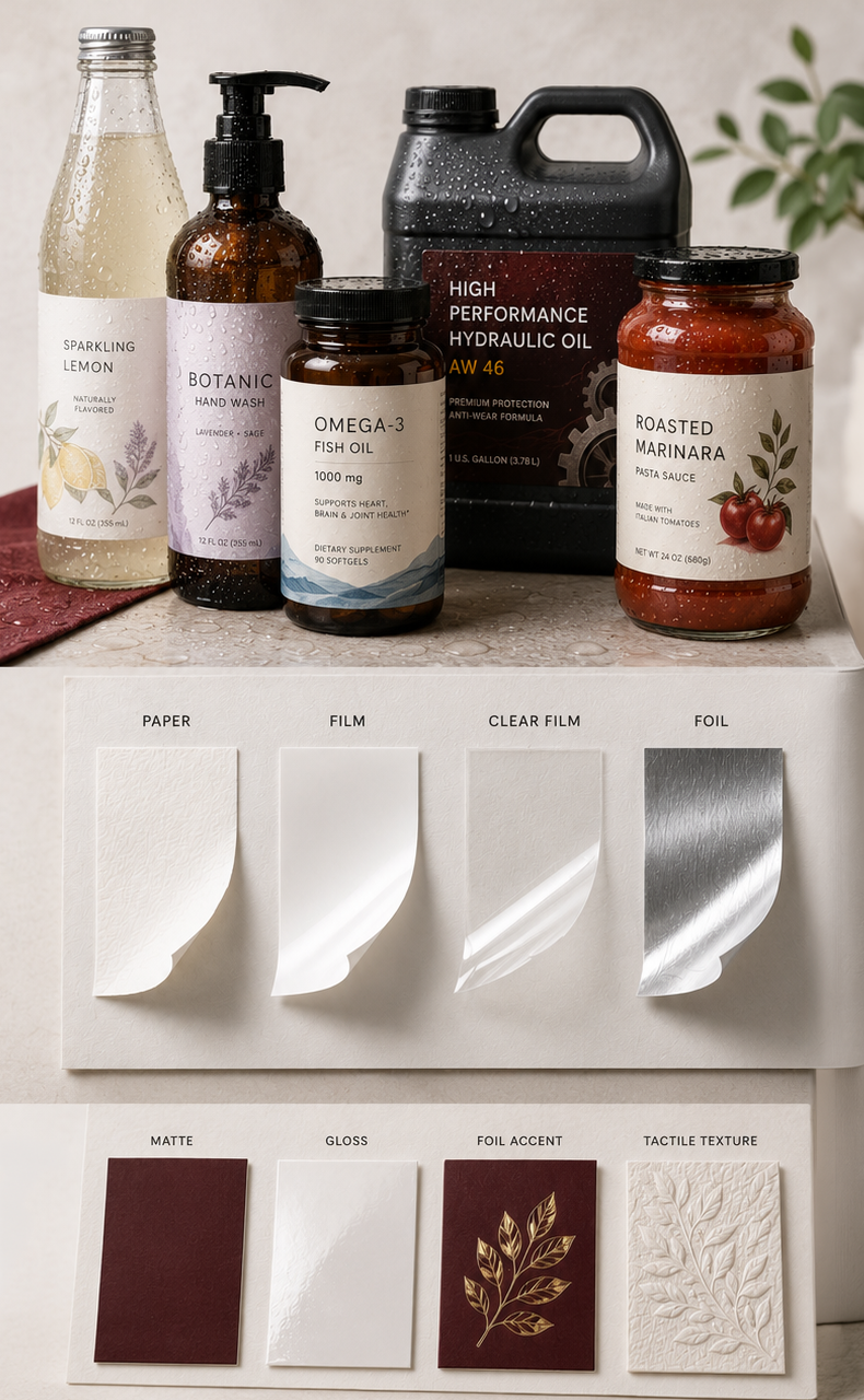 Pressure-sensitive label performance and application detail