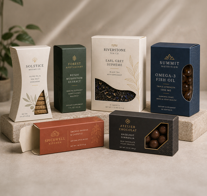 Premium folding carton solutions for artisanal brands.