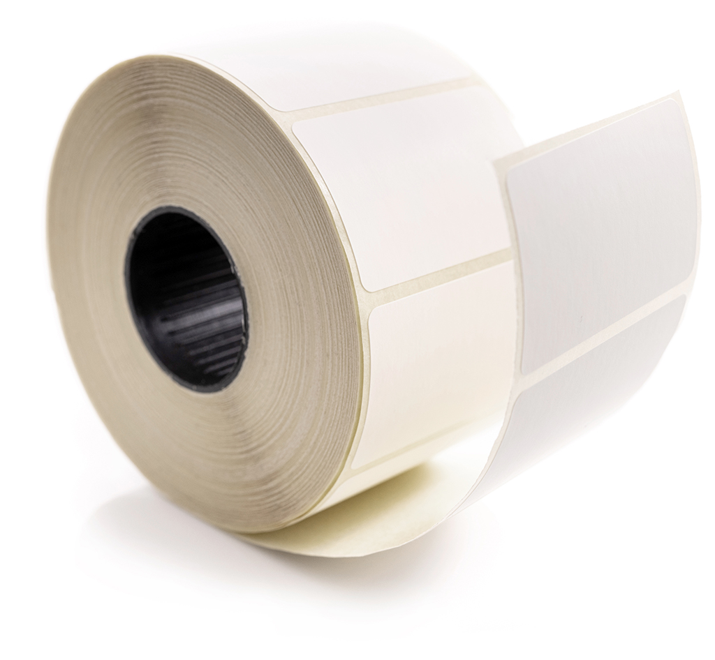 Roll of blank labels used for on-demand printing and production workflows