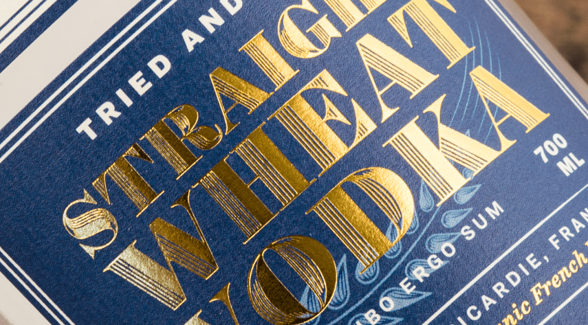 Placeholder for reverse printed clear spirits label