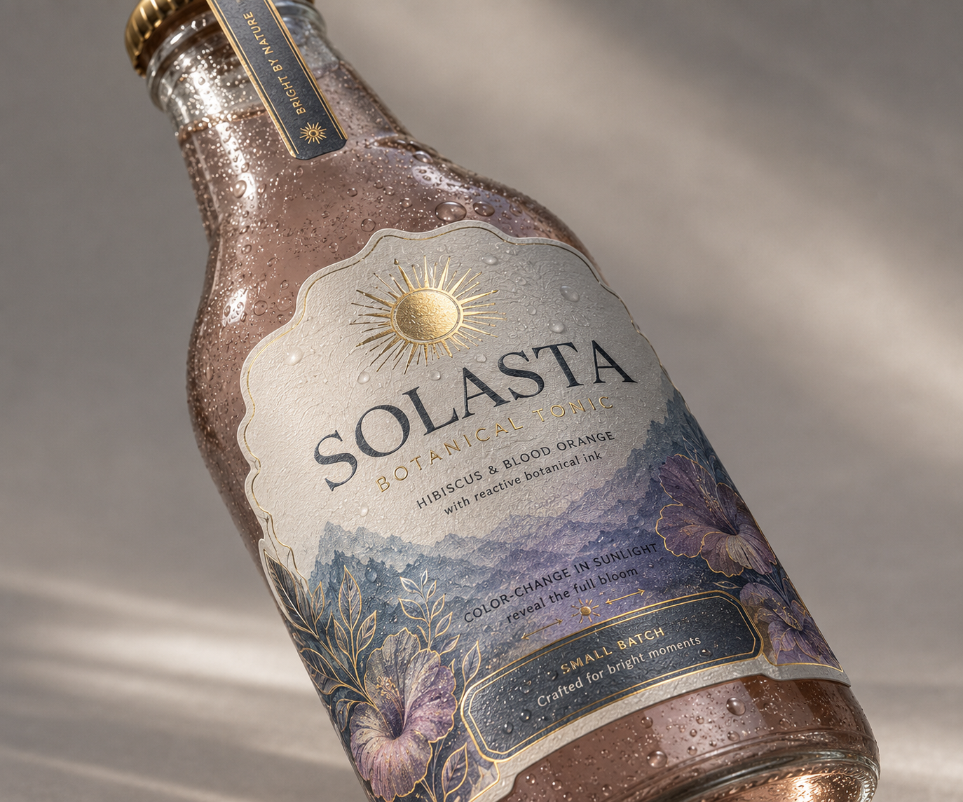 Interactive specialty ink combined with foil, tactile printing and custom shape