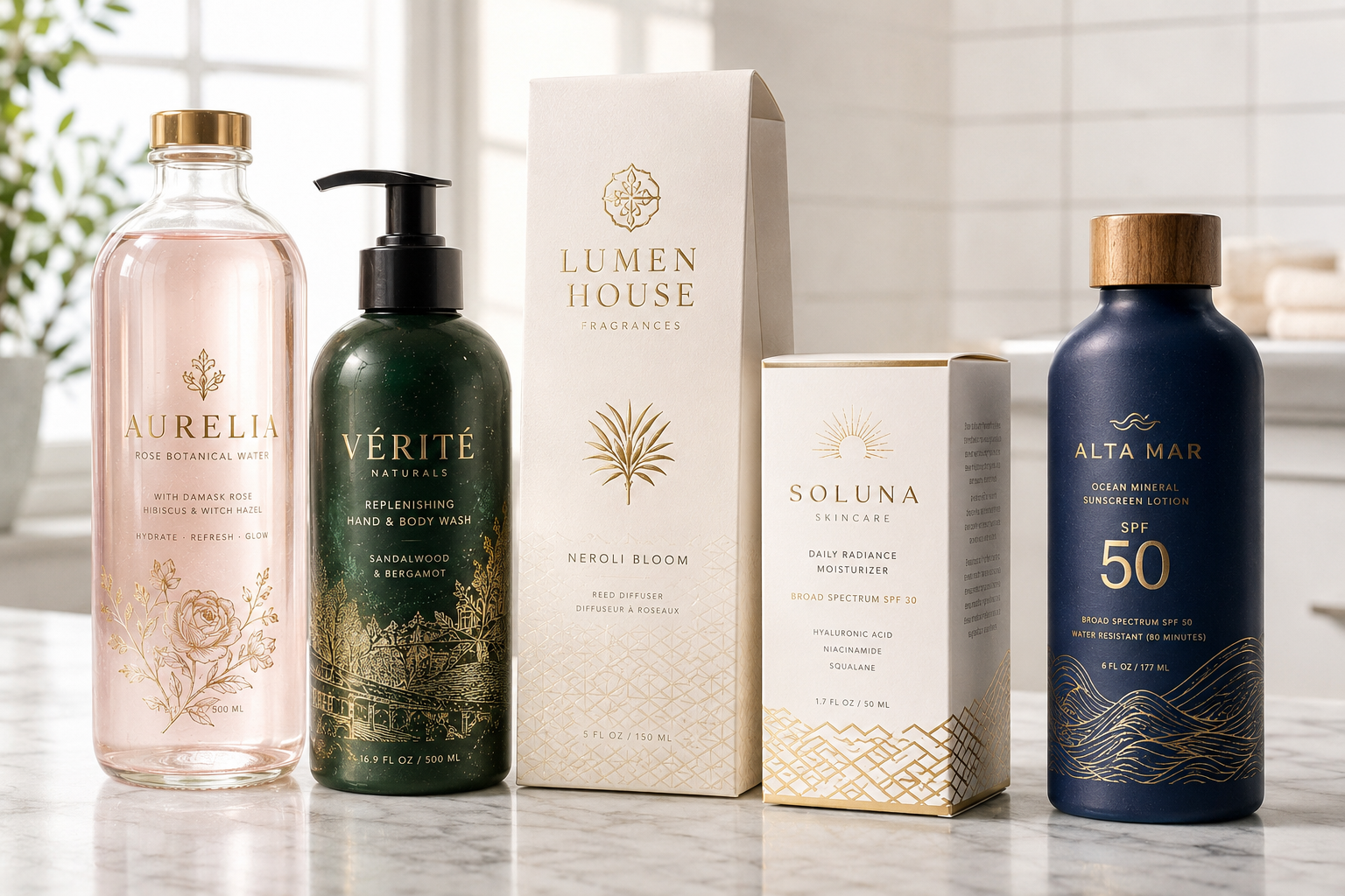 Bottles and cartons featuring foil-decorated pressure-sensitive labels