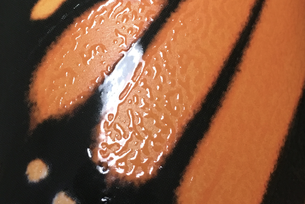 Tactile label texture detail