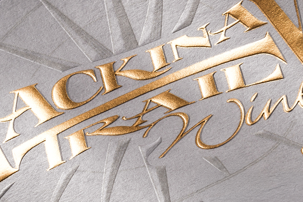 Gold foil label detail